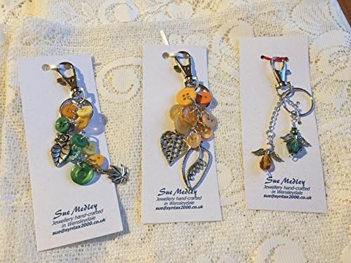 Angel and button/charm key ring or handbag charm, buttons, charms, clasps