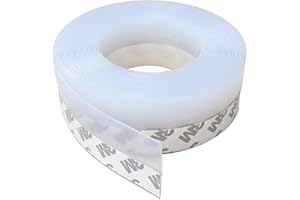 HARRINGTON MARLEY Door Draught Excluder 5m Long Clear, Stick On Draft Excluder for Doors Seal Strip, Self Adhesive Clear Silicone Door Bottom Windproof Seal Strip Tape, Save Energy & Preserve Heat, Window Tape 2.5cm