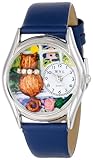 Whimsical Watches Unisex-Armbanduhr Aristo Cat Royal Blue Leather And Silvertone Watch #S0120007 Analog Leder mehrfarbig S-0120007
