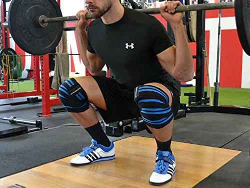Kniebandage [2er Set mit Klettverschluss] Knee Wraps 200cm – Profi Knie Bandagen für Kraftsport, Bodybuilding, Powerlifting, CrossFit & Fitness – Für Frauen & Männer geeignet – EINFÜHRUNGSPREIS - 4