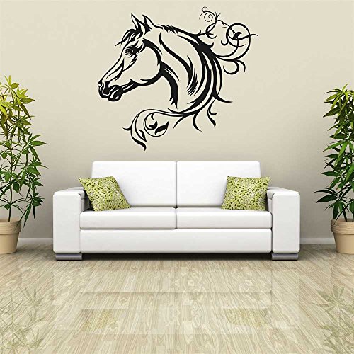 Pferd Ornamente Wandtattoo 57cm x 51cm, L, 070 schwarz - 5