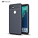 Produktbild Shinyzone Weich TPU Silikon Zurück Hülle für Google Pixel 2 XL,Ultra Dünn Flexibel [Navy Blau] Litschi Textur Muster Anti-Rutsch Kratzfest Schutzhülle for Google Pixel 2 XL