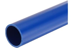 QUARKZMAN Tubo Rigido, Ttubo Trasparente PVC 28mm ID 32mm OD 12" Ad Alta Resistenza per Tubi Acqua, Acquario, Vasca per Pesci, Serra Giardino, Blu
