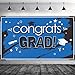 Produktbild Graduierung Banner 2019 Congrats Grad Banner für Graduierung Party Vorräte 2019, Groß 70,87 x 43,31 Zoll Blau Graduierung Dekorationen Stoff Abschluss Hintergrund (Blau)