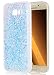 Produktbild Nnopbeclik Hülle Silikon Transparent Für Samsung Galaxy A7 2017, Durchsichtig Ultra Slim TPU Kristall Tasche Etui, Luxus Bling Glitzer Clear Case Schutzhülle Variable Farbe Pailletten Muster Glänzend Strass Stoßdämpfend Transparent Schutz Handytasche Crystal Blume Case Schale Bumper Pour Samsung Galaxy A7 2017 [Blau]
