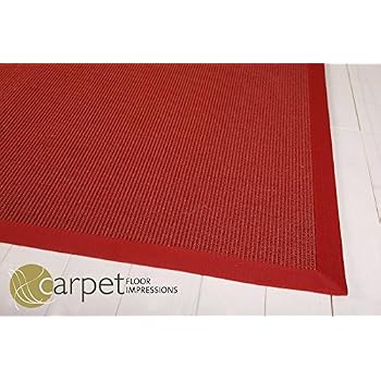 Sisal Kuchen Teppich Mexico 011011 Rot Bodure Rot 12 200x200 Cm