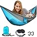 Produktbild Hängematte, ToHayie doppelt Camping Hammock, Hängematte draußen outdoor, Portable Light weight Fallschirm Nylon Garten Hängematte, Bett für Rucksackreisen, Camping, Reisen, Strand, Garten, Backpacking usw, 300 x 200 cm, Belastbarkeit bis 300kg, Blau