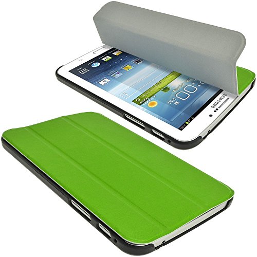 igadgitz Grün PU Ledertasche Hülle Smart Cover für Samsung Galaxy Tab 3 7.0″ SM-T210 mit Multi Winkelbetrachtung Stand + Displayschutzfolie - 2