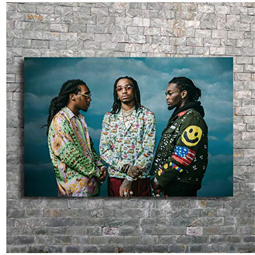 Migos personnalisé Hot Rap Musique Chanteur Groupe Art Affiche Mur Impression sur Toile Peinture Moderne Home Decor Impression sur toile-60x80 cm sans Cadre