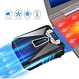 【LED Temp-Display】: Der LED-Bildschirm zeigt die Innentemperatur und die Geschwindigkeit des Lüfters in Echtzeit an, hält Ihren Laptop kühl und überhitzt sich nicht automatisch, während Sie Spiele spielen, HD-Filme ansehen oder eine große Anzahl von Anwendungen ausführen