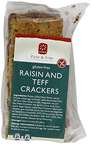 Consenza Gluten Free Raisin & Teff Crackers 250g - Pack of 2