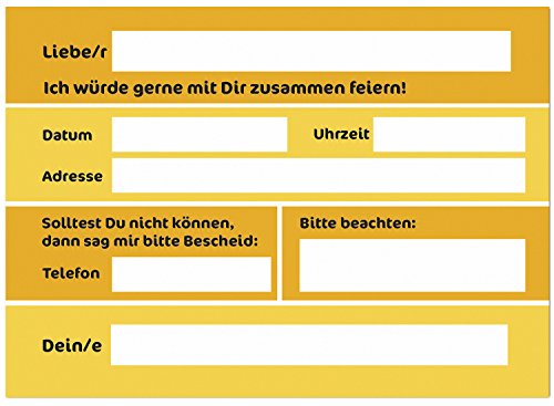 16 Einladungskarten zum Kindergeburtstag – Motiv Smiley – für Kinder, Jungen, Mädchen,Feier Geburtstagseinladungen im Set - 2