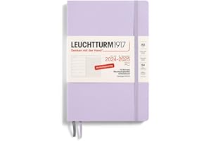 ‎LEUCHTTURM1917 LEUCHTTURM1917 370620 Wochenkalender & Notizbuch Medium (A5) 2025, 18 Monate 07.2024-12.2025, Softcover, Lilac, Deutsch