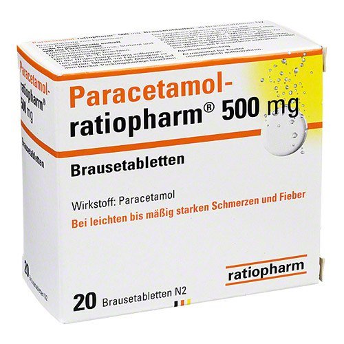 Preisvergleich Produktbild Paracetamol-ratiopharm 500 mg Brausetabletten, 20 St.