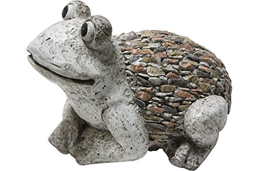 Gartenfigur Frosch 34 cm in Steinoptik Deko Dekofigur Beet S