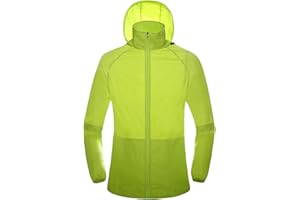 Briskorry Chubasquero ligero transpirable para hombre y mujer, unisex, impermeable, chaqueta fina cortavientos con capucha, chaqueta deportiva a prueba de viento, chaqueta de entretiempo con cordón