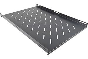 Aiten Data Bandeja Fija de Rejilla 1U 470 mm x 700 mm de Fondo, para Armario Rack de Suelo 19" con 1000 mm de Fondo. Acero Laminado Capacidad 23 Kilos