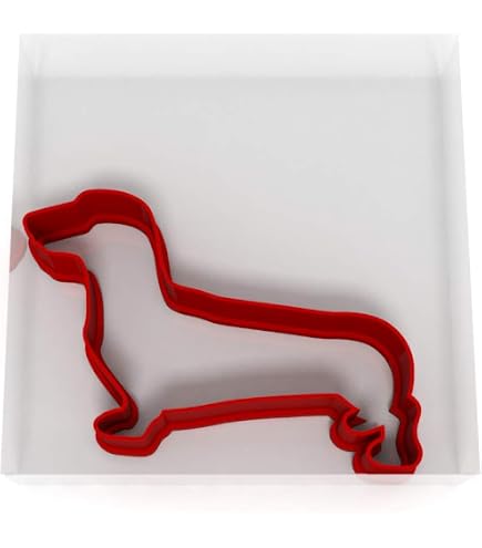 Bakerlogy Short Haired Dachshund Face Cookie Cutter - 1 Piece Dog Shaped Cutter