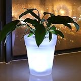 led blumentopf ikea Arbeitszeit: 6-8 Stunden Blumentopf mit LED-Licht, solarbetrieben, weiße LED Blumentopf für Garten Hof, Balkon Dekoration