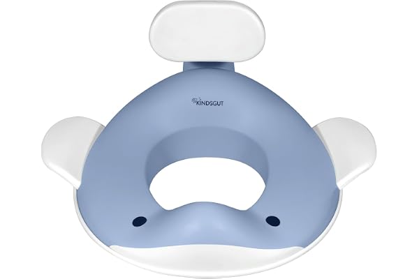Kindsgut Réducteur de Toilette Baleine pour Enfants, Conception Adaptée, Couleurs Subtiles et Modernes, Bleu-Gris