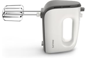 Philips Série 5000 Batteur Mixeur - Puissance 450 W, Fouets Coniques pour Pâte Aérée, 5 Vitesses + Turbo, Éjection Facile des Accessoires, Clip Attache-Cordon (HR3741/00)