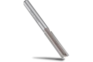 hsawbit Straight Single Flute Router Cutter - 1/4 Inch Shank, 7mm Cut Diameter & 30mm Cut Length, Flush Trim Router Bit for Woodworking