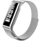CL- Smart Armband Herzfrequenz Blutdruck Schlaf Überwachung Sport Rekord Wasserdichte Metall Armbanduhr 57X20X13.9mm-DREI Farben Optional (Farbe : Silber)