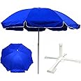 Arun & Sons Garden Umbrella with Stand Big Size 6ft Canopy Outdoor Garden Umbrella for Hotel,Tares,Garden,Resort Patio Umbrella for Rain and Sun Protation (Blue)