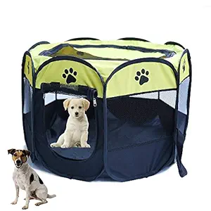 HORING Pop Up Tent Pet Playpen Carrier Dog Cat Puppies Portable Foldable Durable Paw Kennel Yellow S