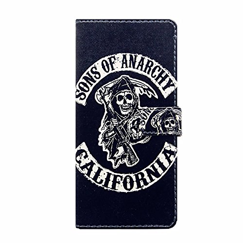 MUTOUREN iPhone 6 Plus/6S Plus Brieftasche Flip Case Cover – PU Leder Bookstyle Klapphülle Wallet Case für iPhone 6 Plus/6S Plus (5.5 Zoll) Portemonnaie Hülle Schutz Ultra Dünn Handy Tasche Geldboerse Schutzhülle – Sons of Anarchy + Metall Stylus Pen - 3