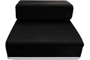dragonaur-home decor Escalera plegable de malla de 2 pasos para perros, rampas de mascotas, escaleras, camas para perros, escaleras, sofás, cama, escalera para mascotas, color negro