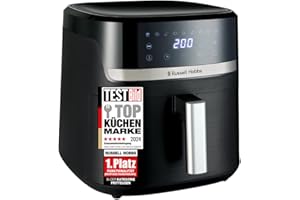 ‎RUSSELL HOBBS Russell Hobbs Heißluftfritteuse XXL 8,3L Rapid AirFryer [kompaktes Gehäuse, sehr leise, Pizza Ø 26cm] SatisFry (9 Programme, spülmaschinenfest, Fritteuse ohne Öl, TouchScreen,Grillen,Backen) 27632-56