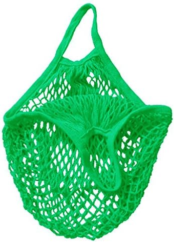 Cotton Reusable Net Shopping Bag String Organizer for Grocery Shopping &amp; Beach, Storage, Fruit, Vegetable and Toys -Lightweight &amp; Sturdy Mesh Produce Bag (Green, Tote 40*35*13)