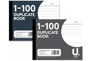 BARGAIN GATEWAY Bulk Price Joblot - Half Size Duplicate Receipt Book Numbered 1-100 Pages Pad Carbon Invoice