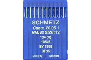 SCHMETZ Industrial Sewing Machine Needles CANU 20:05 1, 134R, SY 1955,DPx5 Size 80/12