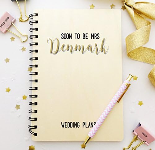 Personalised Wooden Wedding Day Plan Notebook for Soon to Be Mrs Bride to be Gold Script