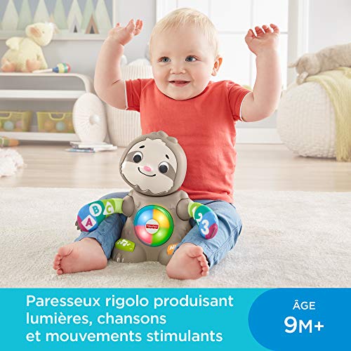 Fisher-Price Linkimals Matthieu le Paresseux, jouet bébé interactif d'apprentissage, sons et lumières, version française, 9 mois et plus, GHY89 – Image 3