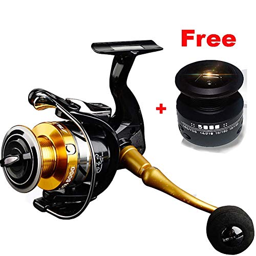 Mele Doble Carrete de Pesca Carrete 5.5:1 14 + 1 BB relación de Engranajes de Alta Velocidad de Spinning Carrete de Pesca Carpa Carrete de Pesca para Agua Salada,STR1000