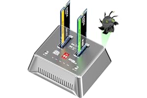 AODUKE 1:1 M.2 NVME SATA SSD Clone Docking Station Adapter, NVME SATA Clone Dual-Bay Externe Festplatte SSD Gehäuse für M Key PCIe 2230/42/60/80/110 M.2 SSD (M.2 NVMe Clone M.2 NVMe)