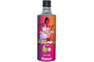 CRUDOLIO Olio MCT C8-C10 biologico 500ml. LATTINA | Olio di Cocco liquido | Puro al 100% | Spremuto a freddo | Vegan | Paleo | Metabolismo | Keto | Bulletproof coffee