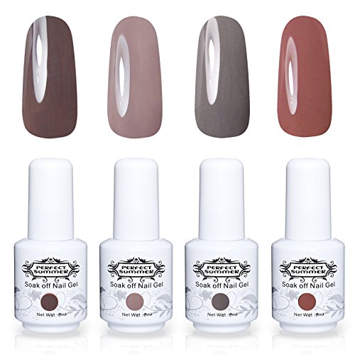 Perfect Summer Brand 4PCS Gel Nail Polish Kits Soak Off UV LED Colour Varnish Manicure Nail Salon Set 8ml #25