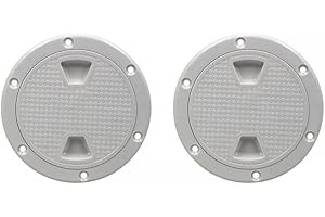 MiOYOOW 2 Pezzi Boccaporto per Barca, 4/6/8 Pollici Boccaporto della Piastra del Ponte Staccabile in ABS, Copertura Botola di Ispezione Antiscivolo per Kayak per Barche Marine