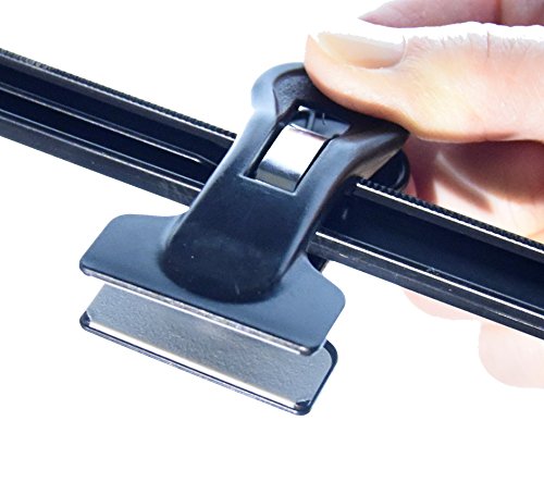 Hagspiel Kleiderbügel 20 Stk. Kleiderbügel aus Kunststoff, schwarz, mit 2 extra starken verschiebbaren Klammern, 40 cm - 3