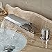 Produktbild Dual Griff Wasserfall Badewanne Mischbatterie Set Deck Mount Badezimmer Badewanne Becken Waschbecken Wasserhahn Chrom-Finish von Mag.AL,B