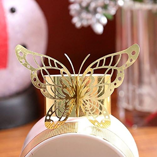  Erosion Pack of 24 Pcs Gold Laser Cut Paper Butterfly Napkin Rings Wedding Party Table Decoration