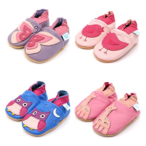 Weiche Baby und Kleinkind Lederschuhe – Dotty Fish – Mädchen – Tiere - 7