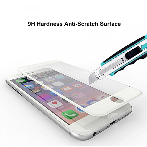 Ganvol Panzerglasfolie Apple iPhone 6 / 6S 3D Touch kompatible Schutzglas Panzerfolie (Es schützt den ebenes Display und gekrümmten Rand), Weiß - 2