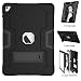 Produktbild TianTa iPad Pro 9.7 Hülle 3 in 1 Hybrid Stoßfest Case Harte PC Schale Flexibel Silikon Hülle mit Ständer für Apple iPad Pro 9.7 inch (2016 Release) - Schwarz/Schwarz