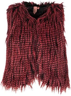Million X Girls Fake Fur Vest Romance 12 yrs/152 cm (Brand Size: 152), Dark Brick
