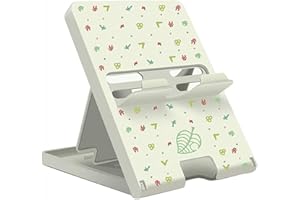 RIXERKOC Ständer kompatibel mit Nintendo Switch, Verstellbarer Switch Konsolenständer, tragbarer Faltbarer Switch Zubehörhalter (Weißes Blatt)